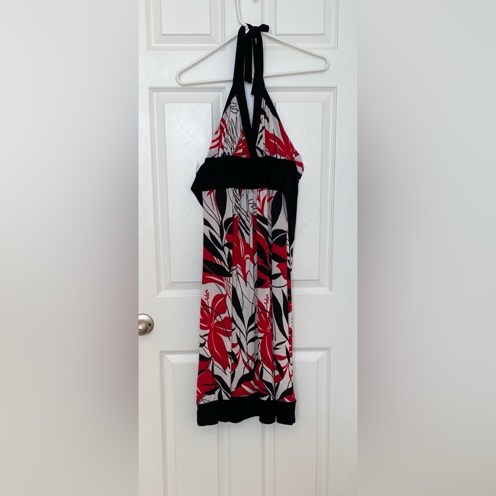 Red and Black Halter Dress by Exotik.